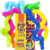 Nutty Toys Mini Pop Tubes - 8-Pack Sensory Toys - Creative STEM Learning for Kids & Toddlers - Connect & Pop! Top ADHD Autism Fidget 2026, Best Boy & Girl Christmas Stocking Stuffers Gifts Idea