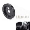 nvojeaf Car Steering Wheel Hub Adapter, 0.5" 6 Hole to 3 Hole Conversion Base Connector, CNC Alloy Quick Release Steering Wheel Hub Adapter Conversion Spacer, for Most Cars Trucks Go Karts (Black)