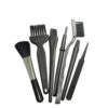 ＫＬＫＣＭＳ Nylon Cleaning Brush for Deep Cleaning Versatile Use Carbon Fiber Material Comfort Grip Handle Suitable for Kitchens Showers Workspaces, 7-piece Brush and tweezer Set