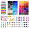 Nyrvexa 8mm Crackle Glass Beads Bracelet Making Kit, 48 Colors 1190Pcs