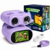 OAEBLLE 2-in-1 Kids Microscope and Telescope, 1000X Handheld Digital Microscope for Kids, 2.0" Screen, 8 LEDs, 10X Pocket Telescope for Outdoor, 1080P Camera STEM Toys Gift for Boys Girls 4-12, Purple