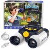 OAEBLLE Kids Binoculars with Night Vision Camera, 10X Zoom Digital Adventures Telescope with 2.4" IPS Screen, Nature Explorer STEM Toys for Bird Watching Camping, Gifts for Boys Girls Age 4-12 - White