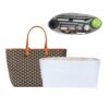 OAikor Tote Bag Organizer Insert Compatible with Goyard Saint Louis GM/PM, Lightweight Waterproof Tyvek Purse Organizer Insert, 6-Pocket Bag Insert with YKK Zipper, 2 Cup Holders, White
