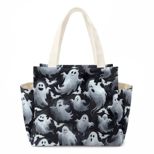 Oamsistay Ghosts and Bats Lunch Bag for Women Men Insulated Lunch Box for Adult Reusable Lunch Tote Bag Cute Simple Adults Large Lunch Boxes for Women for Work,Picnic or Travel