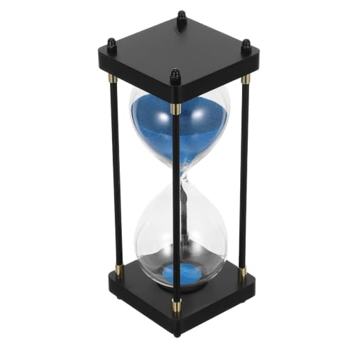 OATIPHO 60-Minute Hourglass Timer with Blue Sand for Accurate Time Management and Visual Timer, Glass and Density Board Construction, for Home, School, Café, Kitchen Cooking, Study,