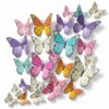 OBBOLO 24 Pcs Large Butterfly Decorations, White, Yellow and Purple 3D Hanging Butterfly Decorations, Colorful Paper Butterfly Wall Decor for Birthday, Baby Shower, Wedding, Classroom Decoration