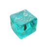 OCEANBREEZECUBE Soft Squishy Toy, Translucent Ocean Blue Squeeze Cube with Embedded Seashell and Star Sequins, Fidget Stress Relief Toy for Home Office Desktop Decor
