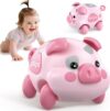 OCHIDO Baby Toy 6-12 Months, Musical Piggy Crawling Infant Toys with Light, 6 Month Old Toys for Tummy Time Development, Christmas Birthday Gifts for Boy Girl 7 8 9 10 11 Month 0-1 Year Old
