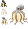 ocpcrn Octopus Ocean Decor Table Lamp，Coastal Octopus Night Light ，Warm Glow Coastal Nautical Accent，Resin Tentacle Sculpted Statue,USB Powered Nautical Desk Lamp，for Bedroom, Living Room
