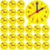 Octaday 28 Pcs Teaching Clock Kit 4 inch to Tell Time Learning Mini Geared Clock for Kids Early Math Skills Teacher and Classroom Supplies