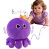 Octopus Baby Crawling Musical Interactive Toys with 97 Melodies, Talking Repeat Function Language Learning for Newborn Infant, Safe Plush Sensory Learning Montessori Toy for Toddlers Gift 0+ Months