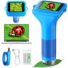 Odatay 1000X Digital Microscope for Kids with 12 Slides, 1080P Viewing & 2" Screen, Portable Pocket Science Edu Toys Gifts for Age 3-12 Exploring Bugs Plants & Outdoor Adventures, Blue