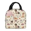 Odfovowo Cute dog Insulated Lunch Box bag for Women Men Cooler Tote Bags with Front Pocket for Work Picnic Travel