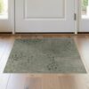 ODIKA 2'x3' Sage Green Impasto Textured Abstract Washable Area Rug