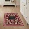 ODIKA 3'x5' Cream Crimson Chalkboard Welcome Design Washable Throw Rug