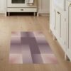 ODIKA 3'x5' Washable Area Rug Minimalist Tonal Block Subtle Ombre Gradient Border Mauve Solid Refined Non-Slip Chair-Friendly for Home Office, Hallway, Laundry Room