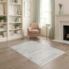 ODIKA 4'x6' Khaki Looped Design Washable Area Rug