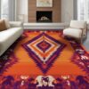 ODIKA 6'x9' Orange Purple Sunset Moon Design Washable Area Rug
