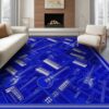 ODIKA 8'x10' Blue Contemporary Guitar Keyboard Music Washable Area Rug