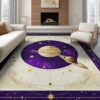 ODIKA 8'x10' Purple Gold Deep Planetary Space Design Washable Area Rug