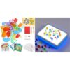 Odoorgames 36 Pcs Translucent Pebbles, Rainbow Stones - Bright LED Light Box - Light Table Manipulatives Preschool,Light Table Accessories, Includes 24 Activity Cards