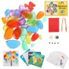 Odoorgames 36 Pcs Translucent Pebbles, Rainbow Stones,Light Table Manipulatives Preschool,Light Table Accessories, Includes 24 Activity Cards