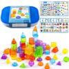 Odoorgames 60 Pcs 3D Shapes for Teaching - Light Table Manipulatives