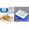 Odoorgames 60 Pcs Mini 3D Shapes for Teaching - Bright LED Light Box - 16" -,Light Table for Kids, Color & Light Discovery, Artistic Exploration and Creative Play