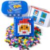 Odoorgames Pixel Art Challenge Kit for Kids - 400PCS Pixel Cubes in 10 Vibrant Colors | STEM Toy for Fine Motor Skills & Kindergarten Learning