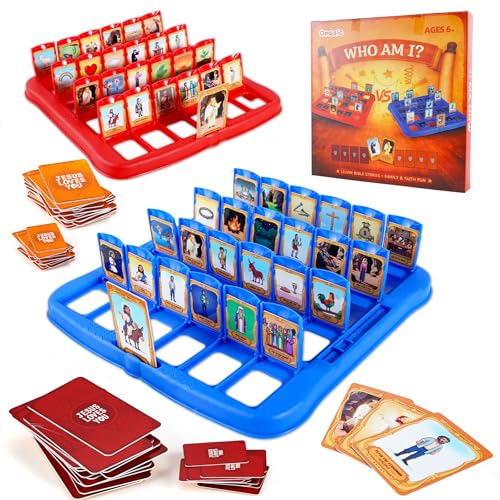 Oeasic Guess Bible Who Am I Board Game for Kids- Jesus Story-Driven Timeline Deduction & Trivia - 48 Iconic Bible Characters & Symbols - VBS, Sunday School Supplies & Christian Catholic Gifts
