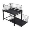 OEBUAFI 2 Tier Under Sink Organizer with Pull Out Drawers and Removable Trays for Cabinet Countertop Storage Shelf