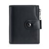OFCRVA Retro Men's Genuine Leather Wallet Anti-theft Credit Card Short Vertical Money Clip