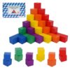 Offelec 108 Pack 1 Inch Wooden Blocks, 6 Colors STEM Math Sorting Toys, Wood Building & Stacking Blocks for Toddlers, Classroom Learning Wooden Cube Blocks, Creative Play & DIY Craft for Kids Ages 3+