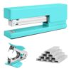 Office Desktop Stapler - 25 Sheet Capacity with 830 Staples and Staple Remover,Staplers for Desk,Non-Slip for School, Home, Green