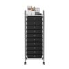 OFFICEJOY Storage Cart, Rolling Utility Cart with 10 Drawers, Portable Handles & Lockable Wheels, Mobile Paper Toys Storage Organizer Large Capacity for Home Office School Teacher (Black)