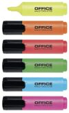 OFFICER PRODUCTS PRODUCTS Highlighter, Pack of 6, Colour: Yellow, Orange, Pink, Green, Red, Blue/Highlighter, Textliner, Non-Toxic Ink, Chisel Tip, Fluorescent Colours, High Quality/Line Width 2-5 mm