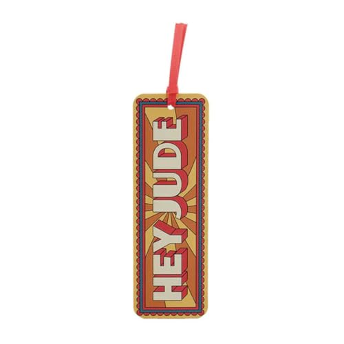 Officially Licensed The Beatles Hey Jude Faux Leather Bookmark by Half Moon Bay – Premium Retro Psych-Pop Page Separator and Ribbon Book Marker for Music Fans – 2.4 x 7.1 x 0.04 Inches