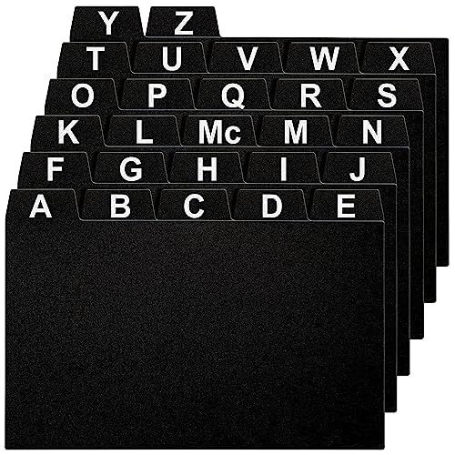 OFFILICIOUS 27 Black Index Card Dividers 3x5 - Large Index Cards for Index Card Box, Index Card Organizer, Index Cards Holder - Alphabetical File Dividers, Recipe and Card Guides, Greeting Cards