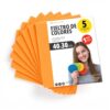 OFITURIA Craft Felt for DIY Projects, Colourful Felt Fabrics for Patchwork, Sewing, School, Art and Decoration 40 x 30 cm (Orange, Pack of 5)