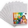 OFITURIA Glitter Foam Rubber for Crafts, Colourful Foam with Glitter for DIY, Creative Projects, Arts and School, 20 x 30 cm (White, Pack of 40)