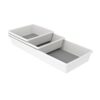 Oggi Set of 3 White Drawer Organizers - (1) 6x6.25, (1) 6.25x9.25, (1) 6.25x15.75 - Ideal for Organizing Kitchen Drawers, Office, Desk, Silverware, Kitchen Utensils, Cosmetics and Bathrooms