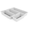 Oggi Set of 4 White Drawer Organizers - (1) 3x6.25, (2) 3x9.5, (1) 3x12.5 - Ideal for Organizing Kitchen Drawers, Office, Desk, Silverware, Kitchen Utensils, Cosmetics and Bathrooms