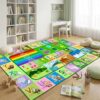 OGPJKEQR Alphabet Carpet - 5x7 Ft Alphabet Number ABC Rugs for Kids Playroom, Classroom, Nursery - Non-Slip, Washable Floor Mat with Animals, Seasons, Colors, Fruits Design, Green