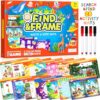 OHARLOBE Search and Find Activity Book for Kids Ages 3-5, 28 Reusable Learning Activities with 14 Double-Sided Dry Erase Mats, Preschool Busy Book, Road Trip Travel Toy, Screen-Free Educational Gift