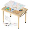 OHKIDS Wooden Sensory Table, Sand & Water Play Table with Adjustable Height