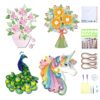 Ohmique Paper Quilling Kit - Paper Quilling Kit for Beginner Adults,DIY Set with Quilling Paper Strips 5mm, Filigree Paper Tools, 4 Patterns Flowers,Peacock,Unicon DIY Craft