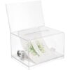 OHPHCALL Acrylic Business Card Holder with Lock and Set of Two Keys, Sturdy and Lightweight Suggestion Box for Offices and Classrooms, Simple Design Donation Ballot Box with Removable