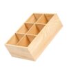 OHPHCALL Wooden Marker Organizer Multi-slot Marker Storage Tray Pen Holder Desk Organizer for Home Office with Decorative Khaki Wood Design