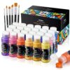 Ohuhu 24 Colors Outdoor Acrylic Paint Set, 2 oz./60ml Bottles for Artist