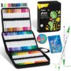 Ohuhu Acrylic Paint Markers Dual Tips: 72 Colors Brush & Dot Paint Pens High Opacity Acrylic Markers Waterproof Lightfast for Rock Painting 3D Prints Egg Wood Glass Ceramic DIY Crafts - Akaka